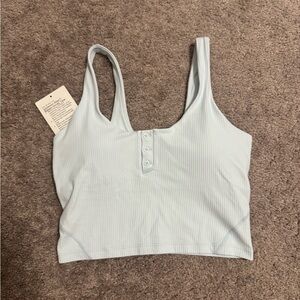 lululemon Align Ribbed Henley Tank Top- Sheer blue